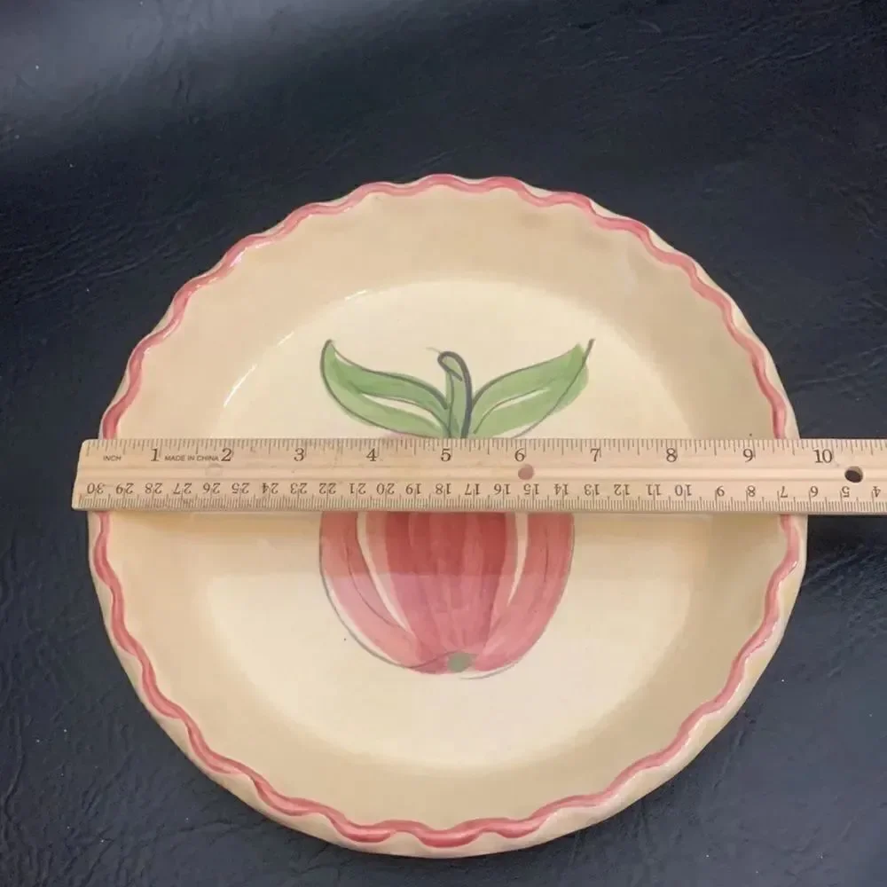 Los Angeles Pottery Oven Ware 630 Apple Pie Baking Serving Round 9 Inch Plate